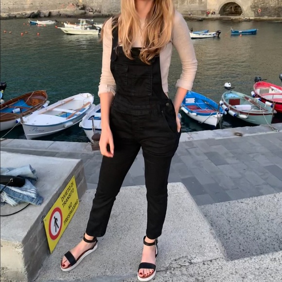 Free People Denim - Free People black denim overalls